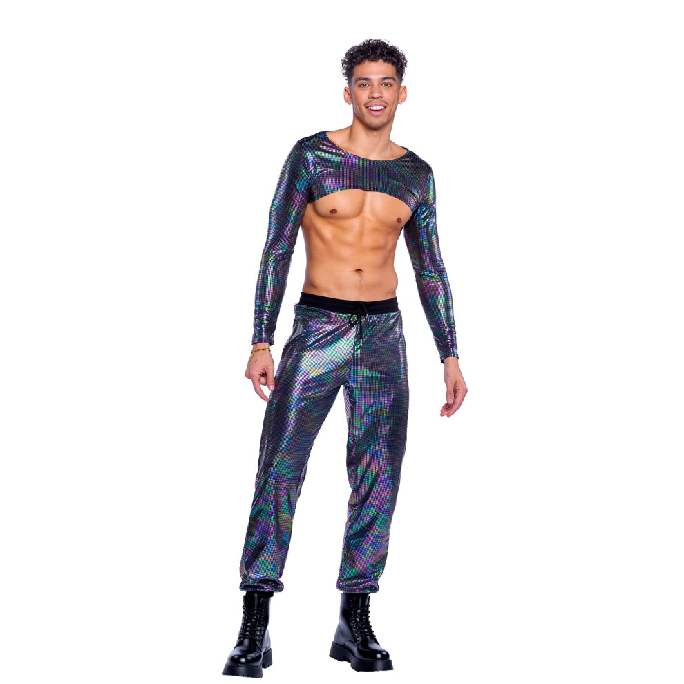 6532 - Pantalon de jogging camouflage     paillettes arc-en-ciel