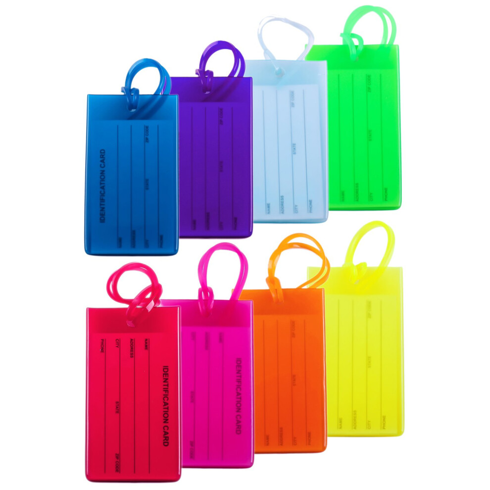 8 Packs Colorful Flexible Travel Luggage Tags for Baggage Bags/Suitcases - Name ID Labels1 Set for Travel 1
