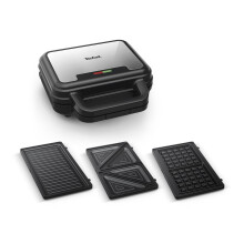 Tefal UltraCompact 3 en 1 Aparato para Waffles, Sándwiches y Paninis, SW383D10