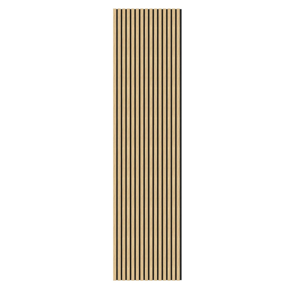 Acoustic Wall Panel Luxury Slatted 3D Veneer Modern Wood 2400Mm X 600Mm (Oak) 5056176823443