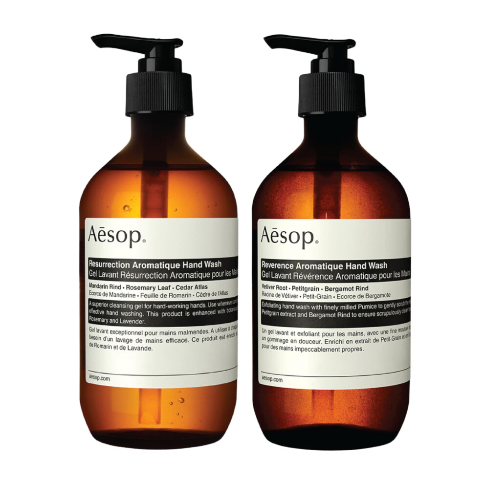 Aesop Reverence and Resurrection Aromatique Hand Wash Set | Gently Cleanses  Exfoliates  and Leaves Hands Smooth  Purified  and Refreshed | 16.9 Oz