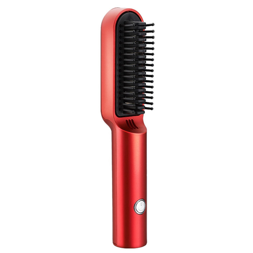 (red) USB Cordless Hair Straightener Comb