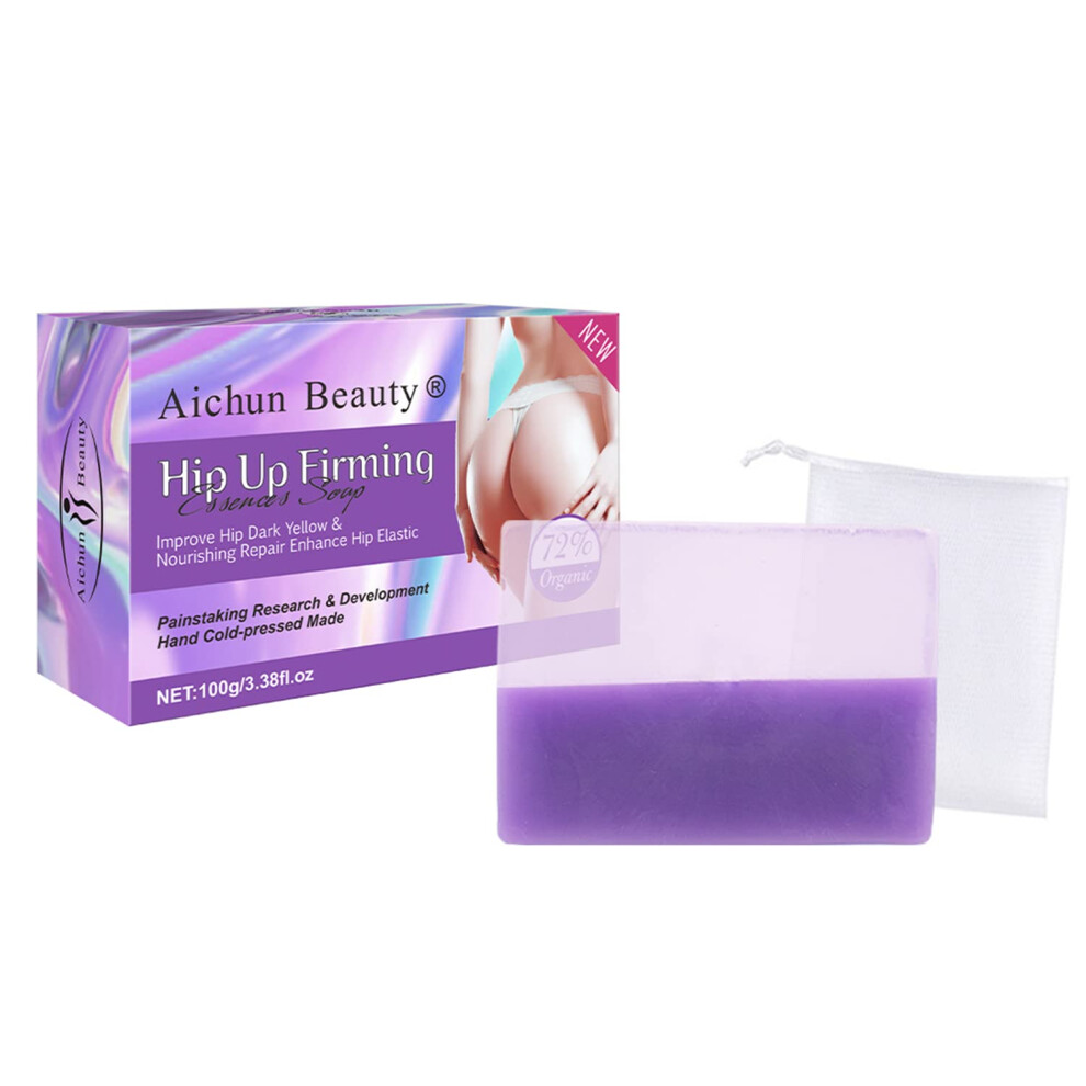 Aichun Beauty Hip Up Firming Essence Soap Improve Hip Dark Yellow Nourishing Repair Enhance Hip Elastic Hand Cold-Pressed Made 100G 3.38Fl.oz