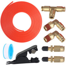 Luftleitungs-Service-Kit fr Luftfeder-Bag-Aufhngung mit Anschlssen, 20 Fu PU-Schlauchrohr, 1/4 NPT-Winkelverschraubung, Ventil, Airbag-Aufhngung