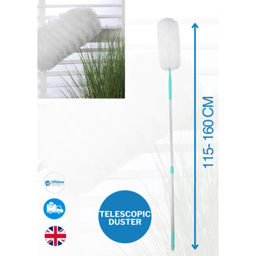 Alpina Microfiber Duster Very Long Adjustable Extendable Feather Tool 117 - 159cm