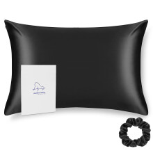 ALASKA BEAR Silk Pillowcase for Hair and Skin Beauty Sleep 100 Real Mulberry Silk Anti-Aging Pillow Slip Case Cover King Size with Zipper (1pc Black)
