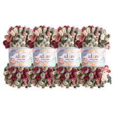 Alize Puffy Fine Color Kocyk dziecięcy z małą pętelką, 100% miękkiej przędzy z mikropoliestru. Partia 4skn 400gr 64yds (6039)