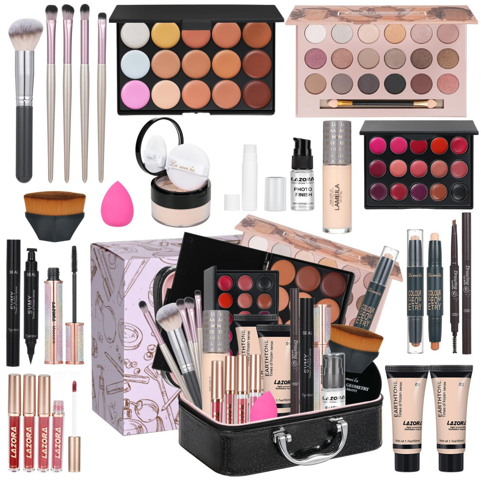 Venshun All In One Makeup Kit For Women Multi-Purpose Makeup Kit - Eyeshadow Palette Concealer Foundation Adult Professional And Beginner Makeup Kits Portabl