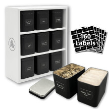 Rastrellino per l'organizzatore del t plice con 9 lattine e 160 etichette magnetiche - Perfetto per l'organizzazione da t a foglia insaccata e scio