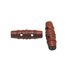 Amanaote Forma ovala Buton din lemn maro 32 mm lungime cu 2 gauri pentru ambarca?iuni de cusut de bricolaj de 15