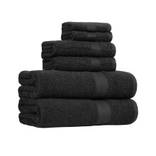 Amazon Basics 6 Piece Oversized Fade resistant Towel set 100% Cotton towels for bathroom soft and absorbent 2 Bath Towels 2 Hand Towels and 2 Wash