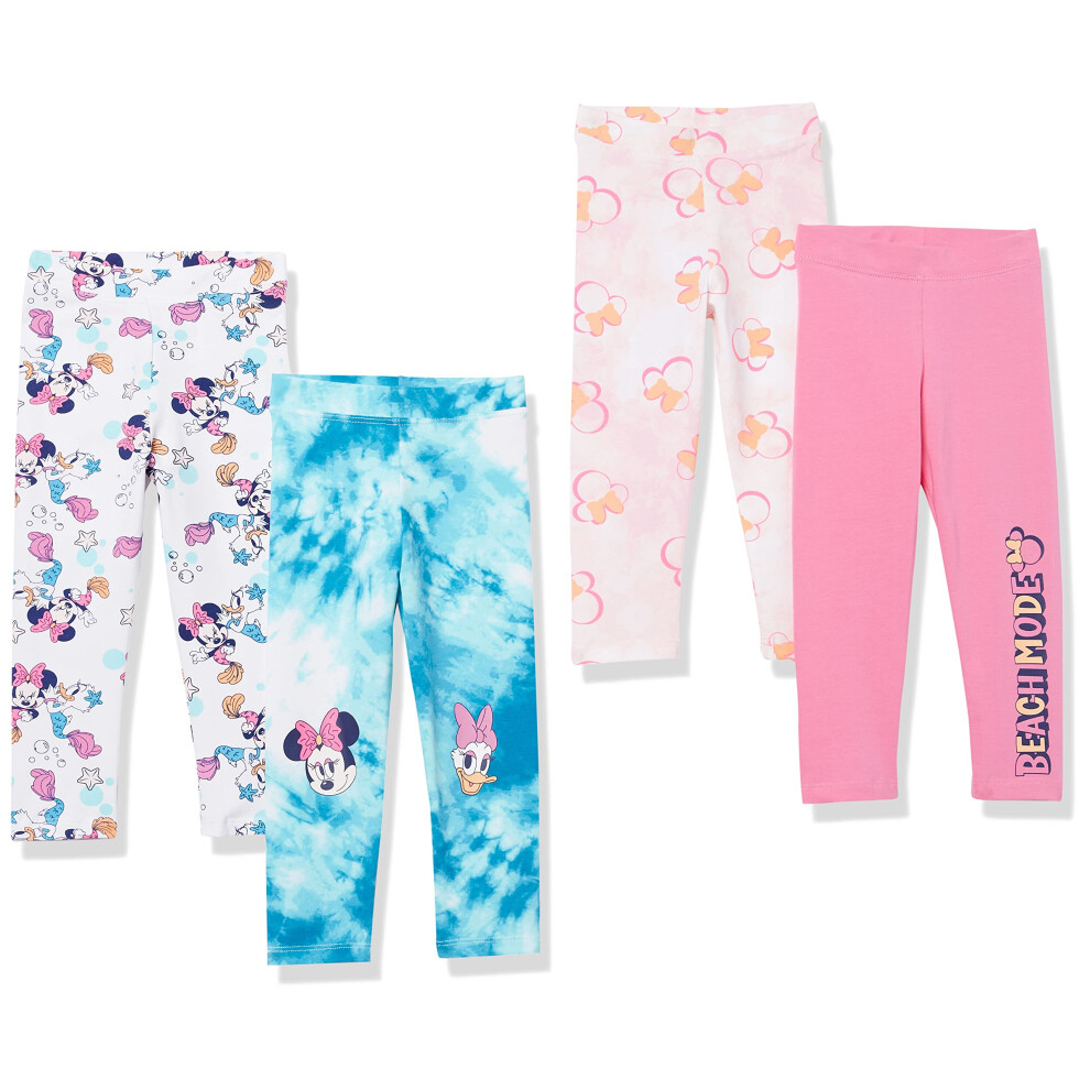 Amazon Essentials Disney  Marvel  Star Wars  Frozen  Princess girls Leggings (Previously Spotted Zebra)  Pack of 4  MinnieBeach  Medium