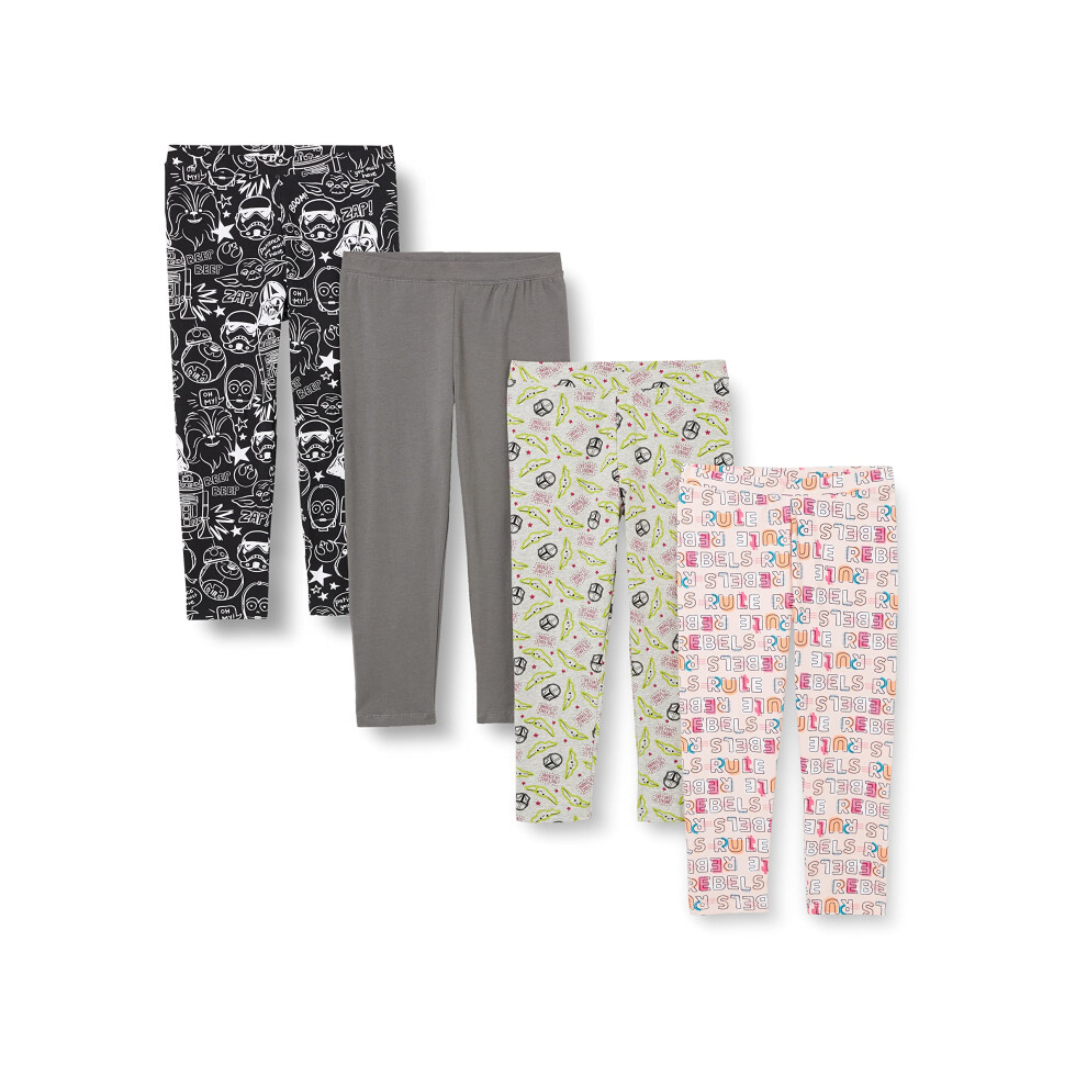 Amazon Essentials Disney Marvel Frozen Princess girls cropped capri Leggings (Previously Spotted Zebra)  Pack of 4  Star WarsDoodle  Medium
