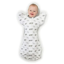 Erstaunlicher Baby-bergangs-Pucksack mit Armen nach oben, halblangen rmeln und Fustlingsmanschetten, Gre M, 36 Monate, 1421 Pfund, Tiny Elepha