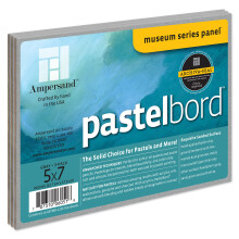 Ampersand Art Supply Pastel Painting Panel: Museum Series Pastelbord Gr?n 1/8 tommer flad profil 5x7 - pakke med 3