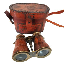 Antik srgarz tengeri tvcso, R & J Beck London 1857, gravrozott Royal Navy stlus, bortokkal, funkcionlis vintage tengeri gyujtemny