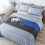 Andency Stripe Comforter Set Full Size (79x90 Inch)  3 Pieces Gray and Blue Patchwork Striped Comforter  Soft Microfiber Down Alternative Comforter Be 2