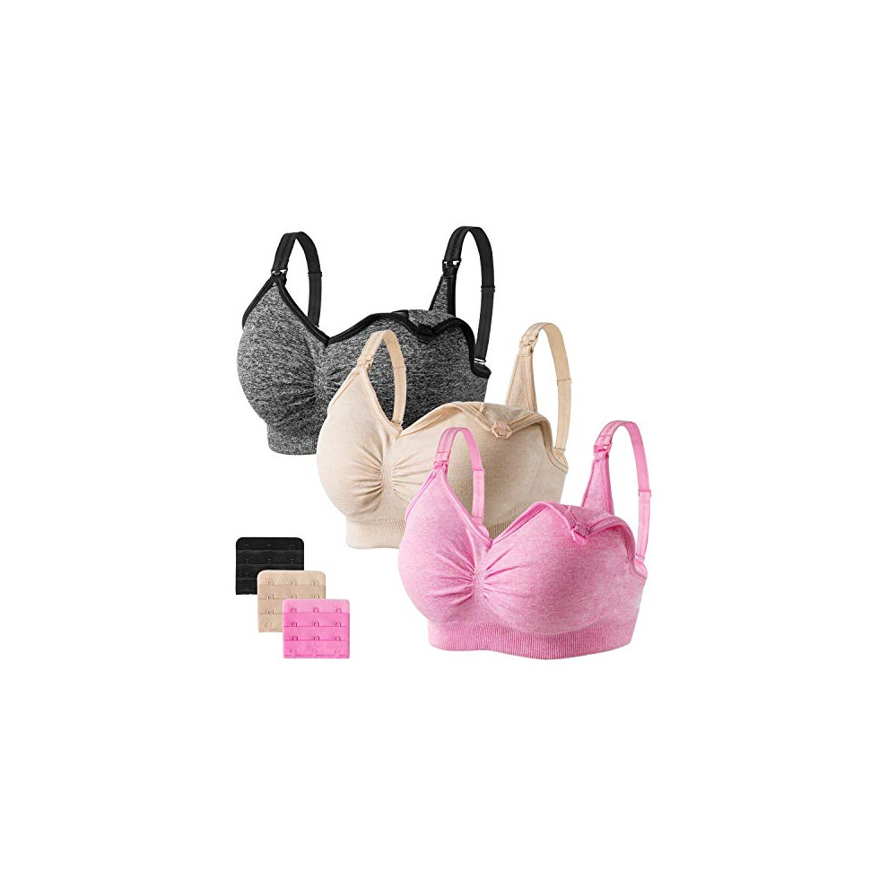 Soutien-gorge d'allaitement sans couture Angelhood pour femme, avec coussinets amovibles et rallonges, lot de 3