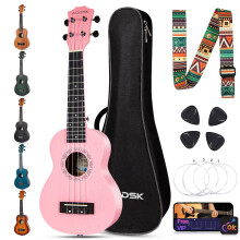 AODSK Ukulele Voor Beginners,Uke Starter Bundel Kit,21 inch Ukelele met Gratis Gig Bag Strap