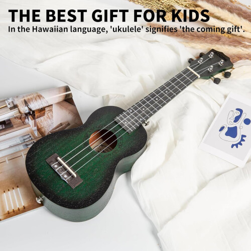 AODSK Ukulele para Iniciantes, Kit Inicial de Uke, Ukulele de 21 polegadas com Bolsa, Correia, Soprano Acústico 2