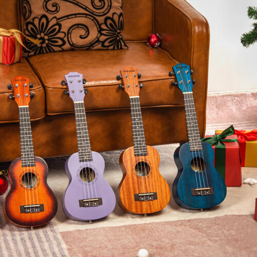 AODSK Ukulele para Iniciantes, Kit Starter Uke, Ukulele de 21 polegadas com Bag Strap 1