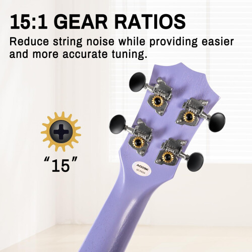 AODSK Ukulele para Iniciantes, Kit Starter Uke, Ukulele de 21 polegadas com Bag Strap 2