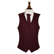 (4XL) Lloyd Attree & Smith Suede Effect Gents Waistcoat Vest - Wine