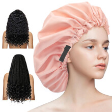 Aquior Duschhaube, verstellbare Duschhaube für Frauen, doppellagig wasserdicht, wiederverwendbar, groß für alle Haartypen