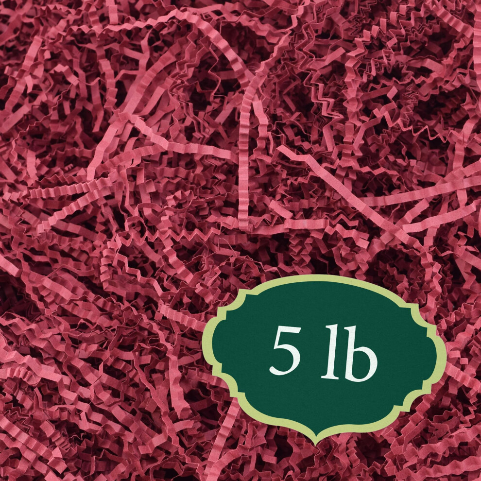 Arcadia Garden Products 5 lbs - Burgundy Crinkle Shredded Color Paper Filler Box Stuffing for Gift Wrapping & Crafts  Basket Filling  Confetti  Packag