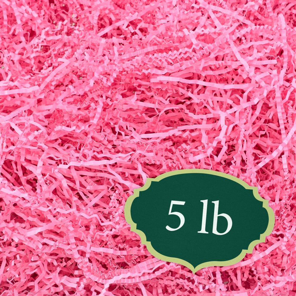 Arcadia Garden Products 5 lbs - Pink Crinkle Shredded Color Paper Filler Box Stuffing for Gift Wrapping & Crafts  Basket Filling  Confetti  Packaging