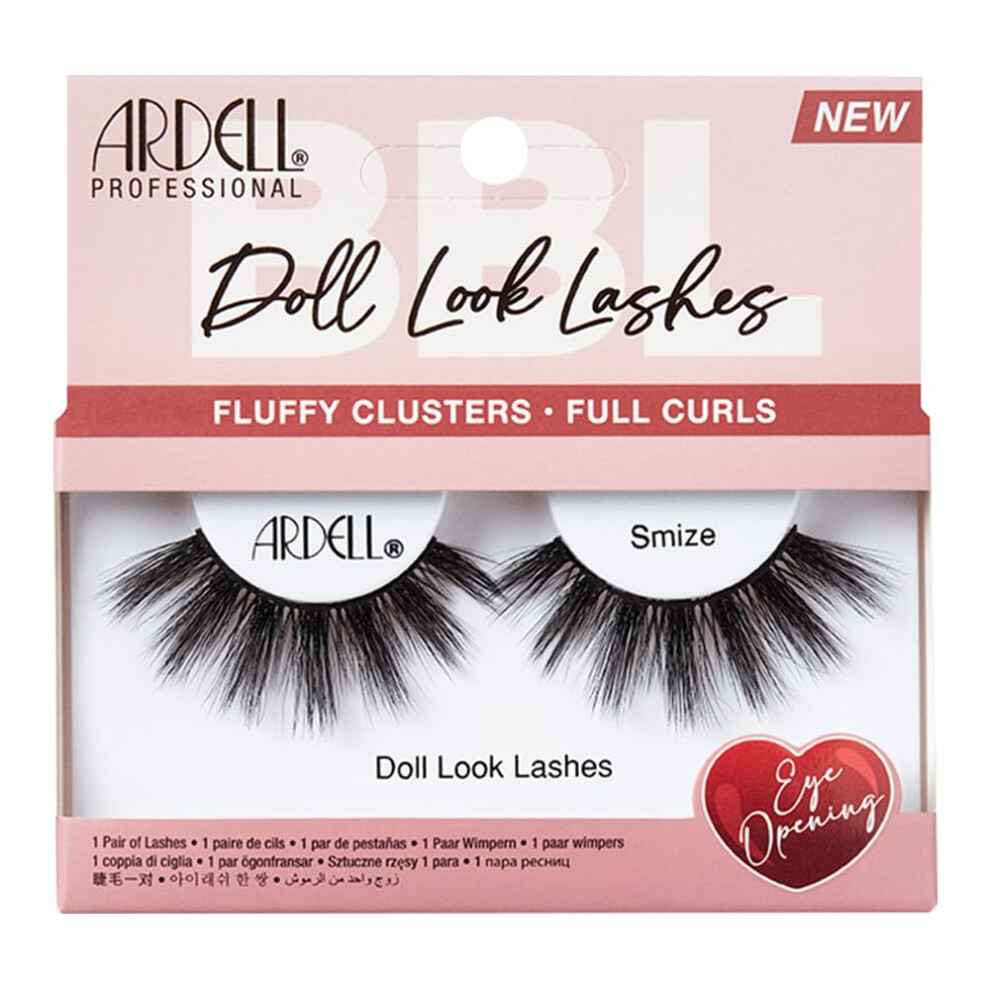 Ardell Doll Lashes Smize - Dramatic Fluffy Volume False Eyelashes  Long-Lasting Strip Lashes  1 Pack