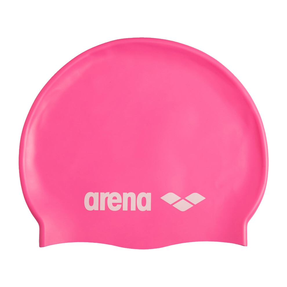Arena Classic Unisex Soft Silicone Swim Cap for Women and Men  Intensive Training and Racing Comfortable Non-Slip Long Hair Swimming Hat  Bright Pink