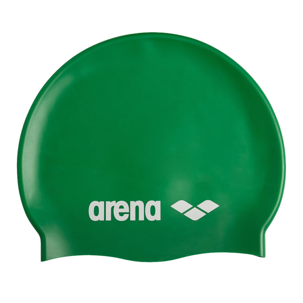 Arena Classic Unisex Soft Silicone Swim Cap for Women and Men  Intensive Training and Racing Comfortable Non-Slip Long Hair Swimming Hat  Green