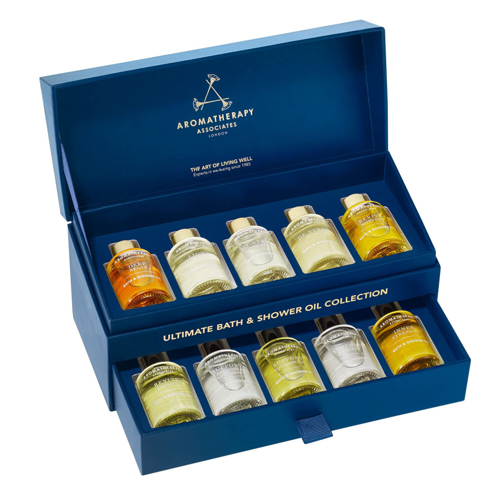 Aromatherapy Associa Aromatherapy Associates Ultimate Wellbeing Bath And Shower Oils Premium Natural Body Oil Collection In A Decorative Gift Box 10 Hydrating Body Oils