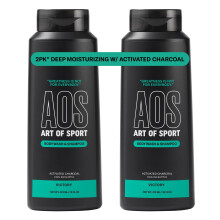 Art of Sport 2-em-1 Gel de Banho e Champô com Carvão, Fragrância de Eucalipto, 16 fl oz (Pack de 2)