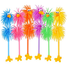 ArtCreativity Silly Rubber Bird Pens Set of 6 Cute School Supplies for Kids Fidget Pens w/Black Ink Prizes for Kids Classroom Animal Party Favor