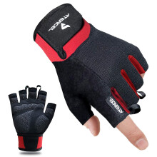 Guanti da allenamento ATERCEL per uomo e donna, guanti da esercizio per sollevamento pesi, ciclismo, palestra, traspiranti e aderenti (rosso S)