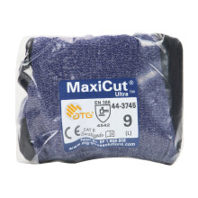 ATG 44-3745V/L Maxicut Ultra, blaue Enggarn, schwarzer Mikrofoam-Nitrilgriff, Verkaufspackung Blau L