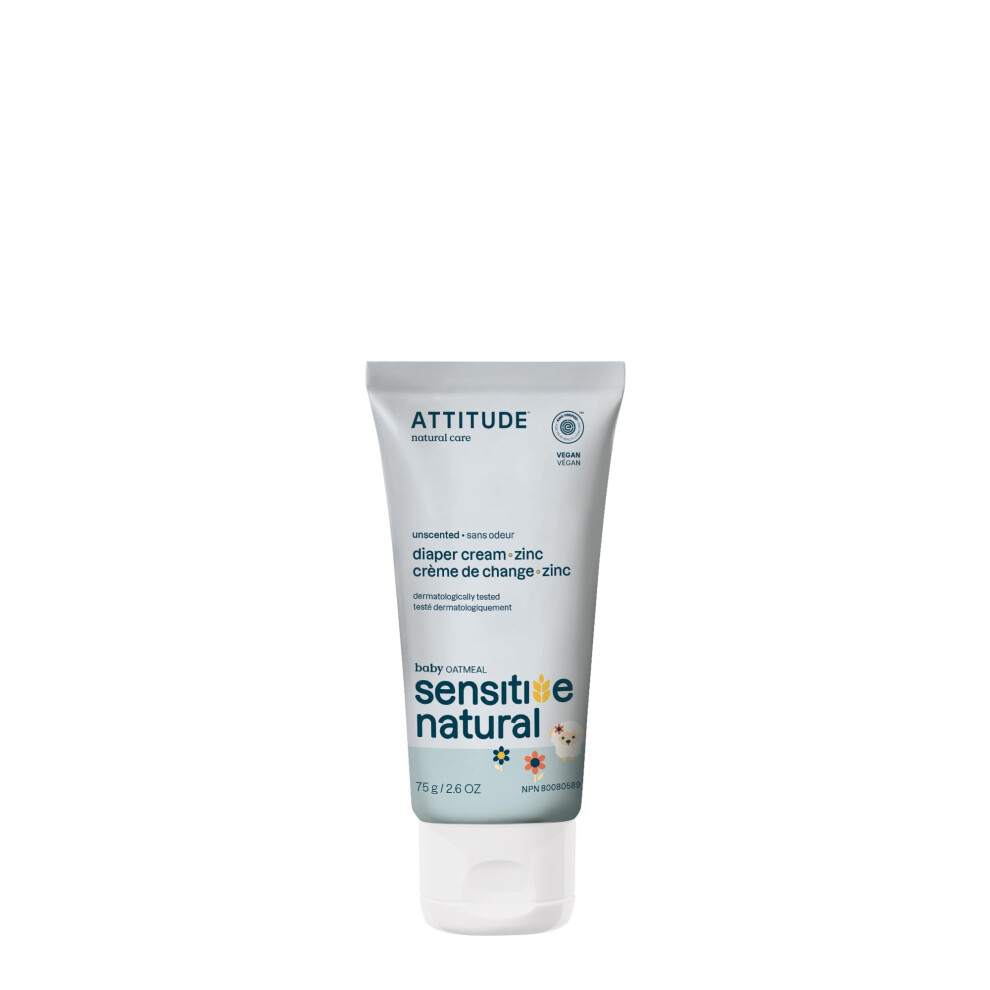 Diaper With Zinc & Oatmeal For Baby With Sensitive Skin Unscented Plant & Mineral-Based Dermatologically Tested Vegan And Cruelty-Fr Cream Attitude
