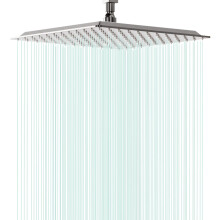 AULEEND Square Shower head High Flow Stainless Steel Square Rainfall Shower Head High Pressure Design Even at Low Water Flow (A01 Brushed Nickel 12