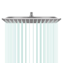 AULEEND Square Shower head High Flow Stainless Steel Square Rainfall Shower Head High Pressure Design Even at Low Water Flow (A01 Brushed Nickel 16