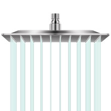 AULEEND Square Shower head High Flow Stainless Steel Square Rainfall Shower Head High Pressure Design Even at Low Water Flow (A01 Brushed Nickel 10