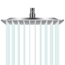 Auleend Square Shower Head Flow Flow en acier inoxydable carre Precipitant la tete de douche de douche Conception de haute pression Meme a faible
