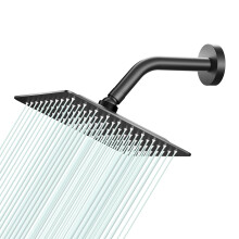 Auleend Square Shower Head Flow Flow en acier inoxydable carre Plume Precipitant la tete de douche Haut-pression Conception meme a faible debit d