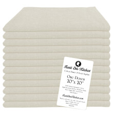 Guardanapos de Algodão Natural Aunti Em's Kitchen 20 x 20 100% Naturais para Jantar, Casamentos, Conjunto com 12