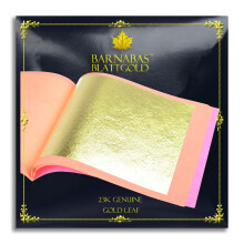 Barnabas Blattgold Hoja de Oro - 23K Real [25 Hojas, 3.4 pulgadas] - Hojas Sueltas para Pintura y Manualidades