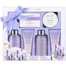 Conjunto de Presentes para Banho e Corpo - Luxuoso Kit de 6 Peças para Mulheres, Conjunto de Spa Relaxante com Aroma de Lavanda