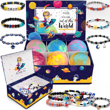 Bathbomben fr Kinder mit Schmuck im Inneren und Andenkenschachtel fr Kinder mit Weltraum Galaxy Armbndern Bio -Haut Feuchtigkeitsfeucht natrl