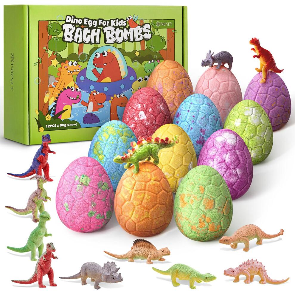 Photos - Bath Toy Bath Bombs for Kids with Surprise Toys Inside Briney 12Packs Dinosaur Bath Bombs Bubble Bath Fizzes Dinosaur Toys for Kids 3