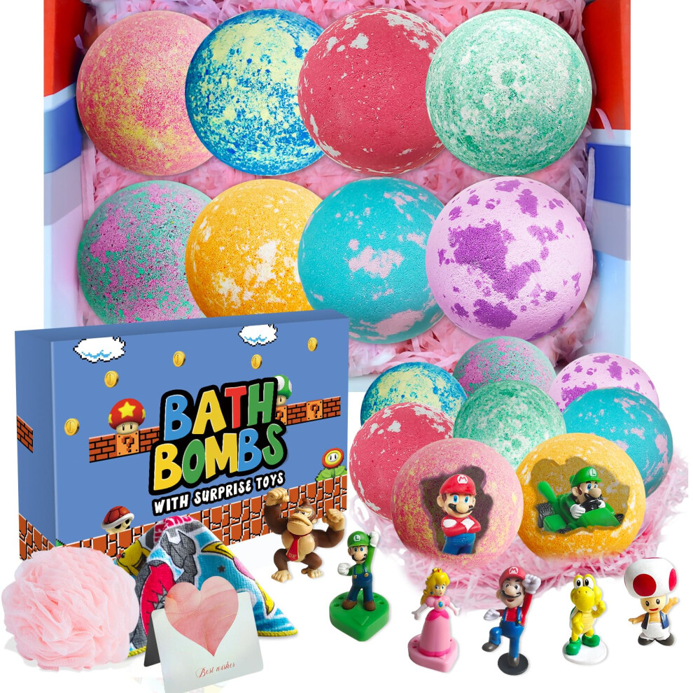 Es De Bain Pour Les Enfants: Mario Bath Bombs Avec Surprise L'intrieur Des Bombes De Bain Biologiques Riches En Huiles Essentielles Naturelles-image